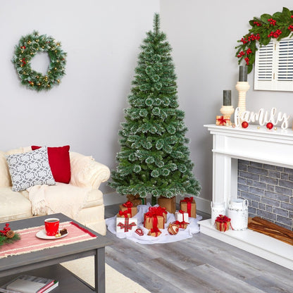  7-ft Wisconsin Slim Snow Tip Pine Tree – Elegance Made Simple