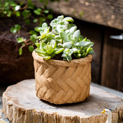  Woven Bamboo Styled Basket - Concrete - Various Sizes